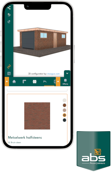 3d product configurator garages ABS Bouwsystemen